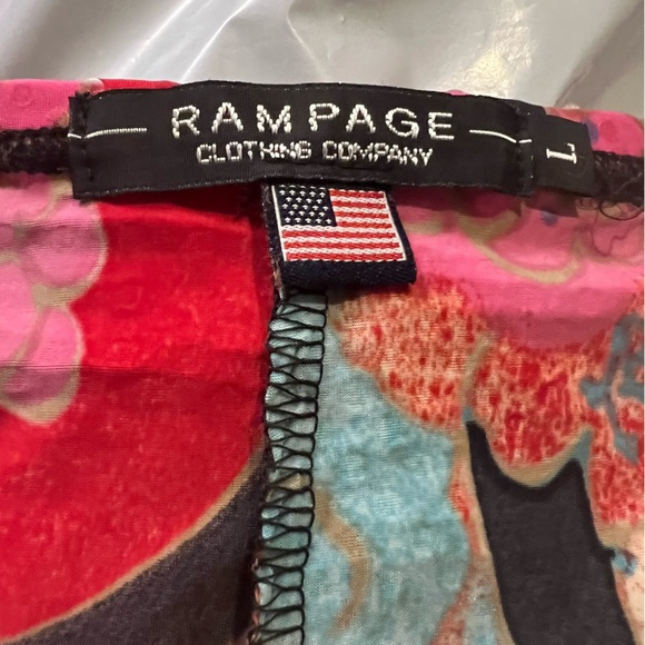 Rampage 90s Y2K Black and Multicolor Floral sequined Skirt size large - Picture 7 of 8